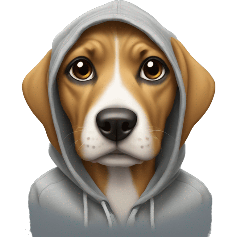 Dog wearing a hoodie emoji