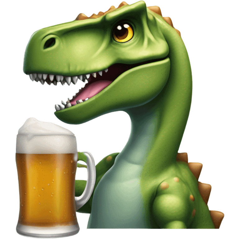 dinosaur drinking beer emoji