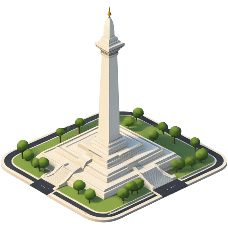 Cinematic Realistic Monas Landmark Emoji, depicted as the iconic National Monument rendered with crisp architectural detail and dynamic, urban lighting. emoji