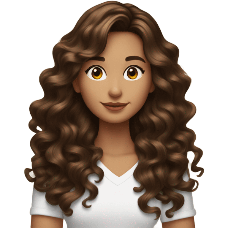 wavy brunette aesthetic emoji