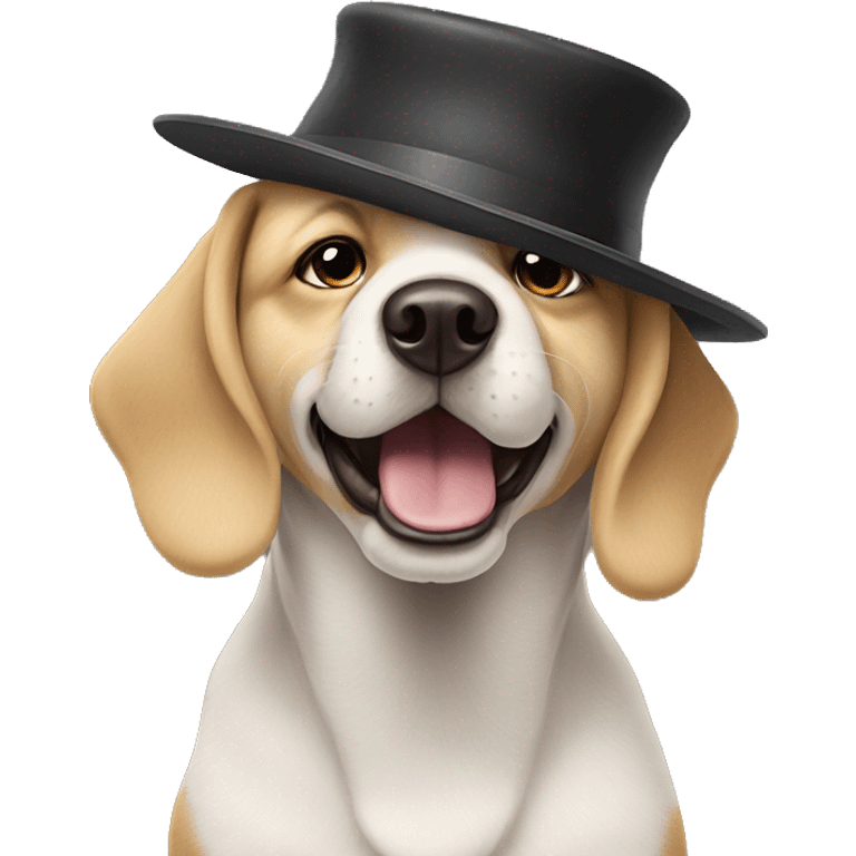 A dog with a hat on ￼ emoji