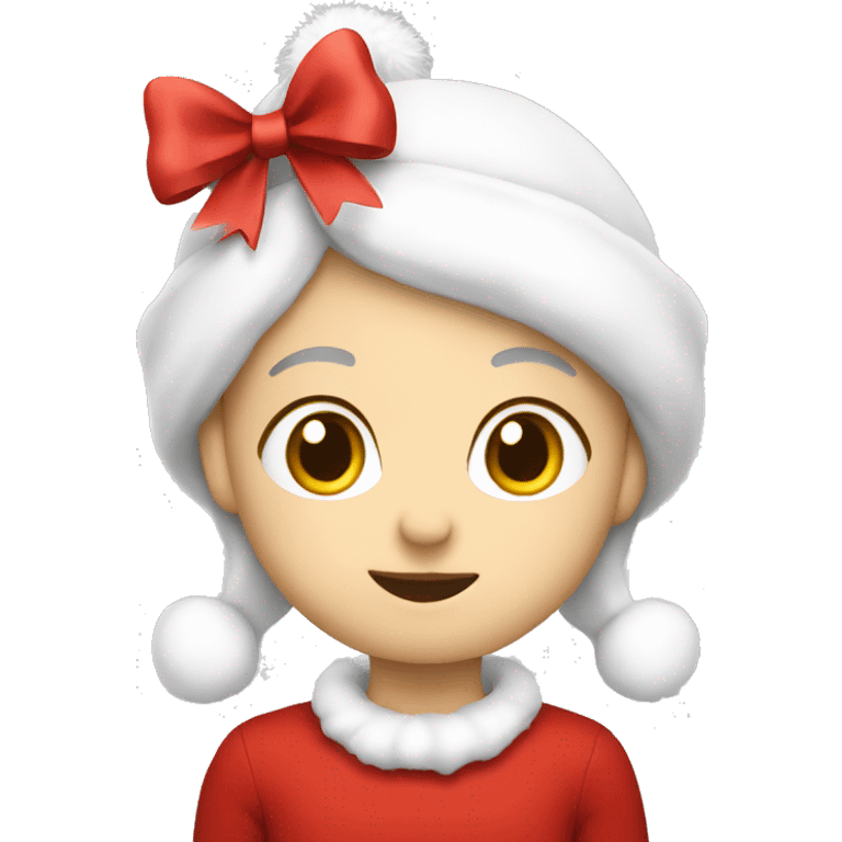 white christmas three with red bow emoji