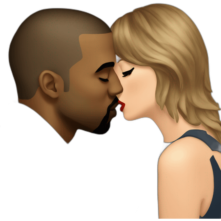 kanye west kissing taylor swift emoji