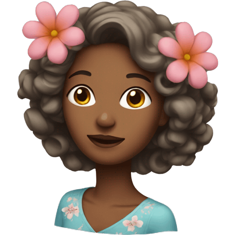 Woman with Flower in her hair  emoji