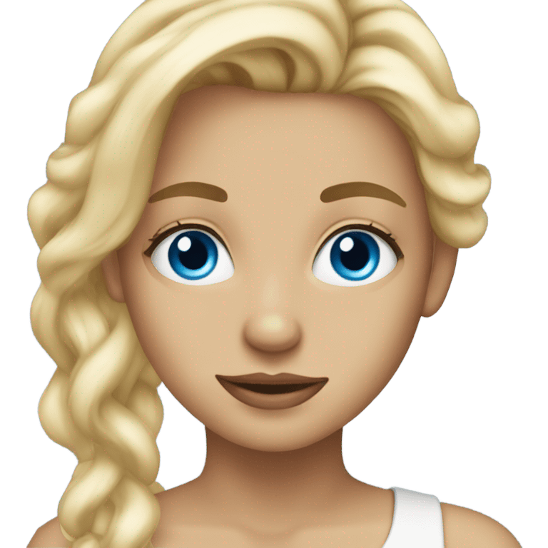 Beautiful blonde girl with blue eyes emoji