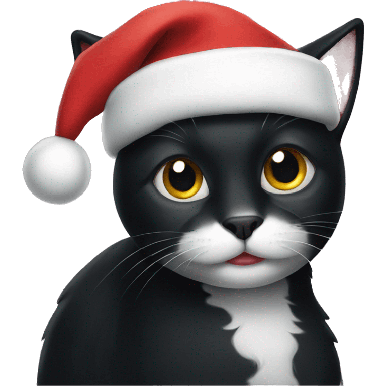 christmas black cat emoji