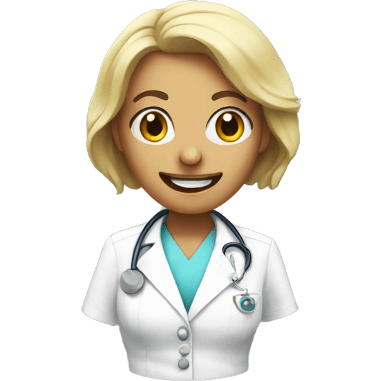 nurse with psychotic smile  emoji