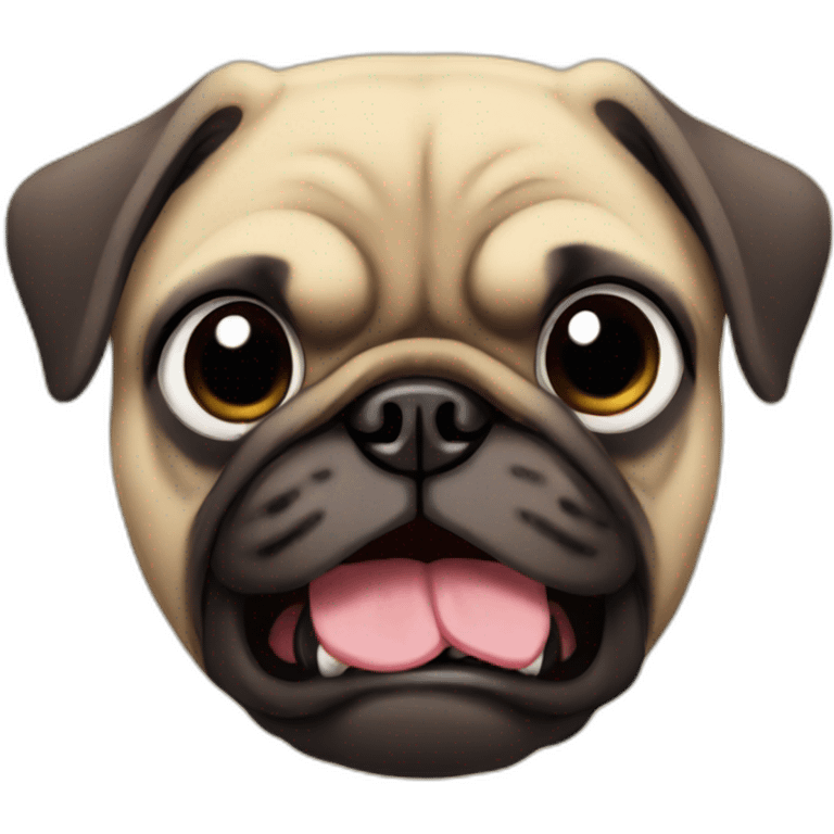 anime pug with an angry face emoji