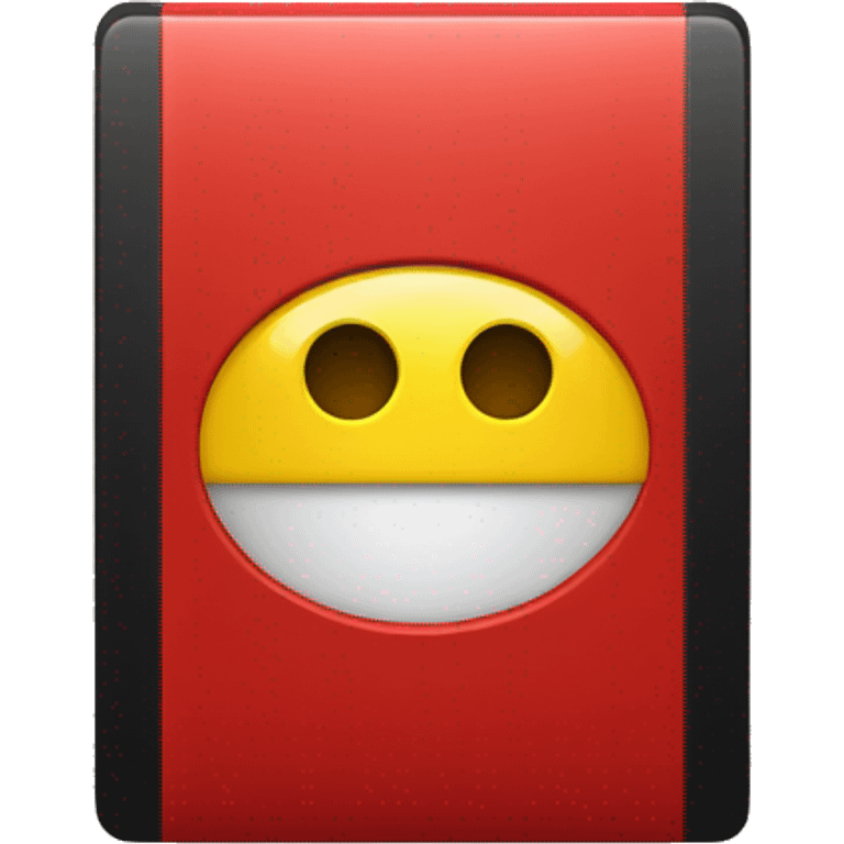 Black and red rectangle with medium sized yellow circle in the middle  emoji