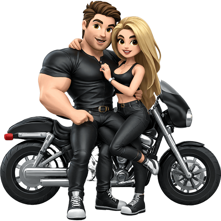 couple on motorcycle together emoji