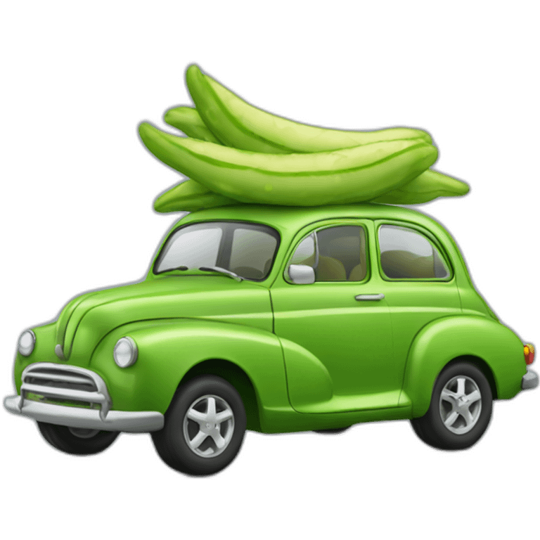 Voiture en forme de cornichon emoji