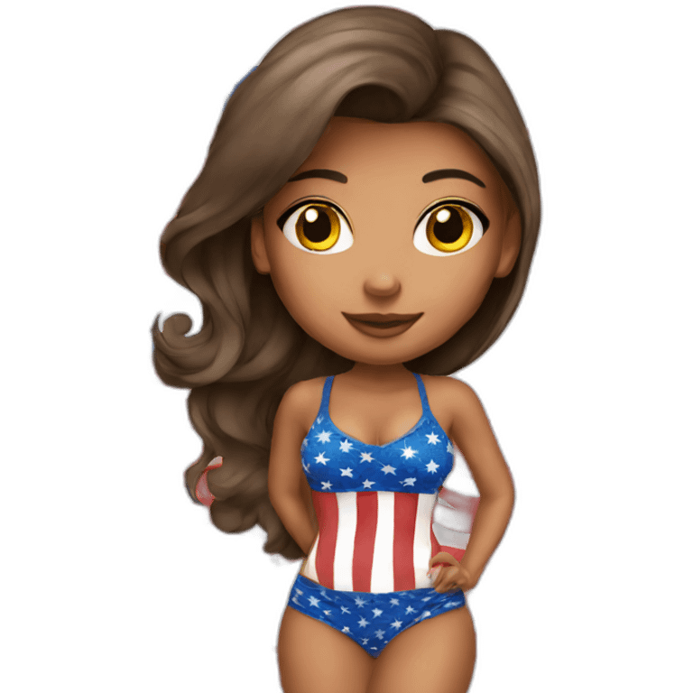 Sexy girl wearing American flag emoji