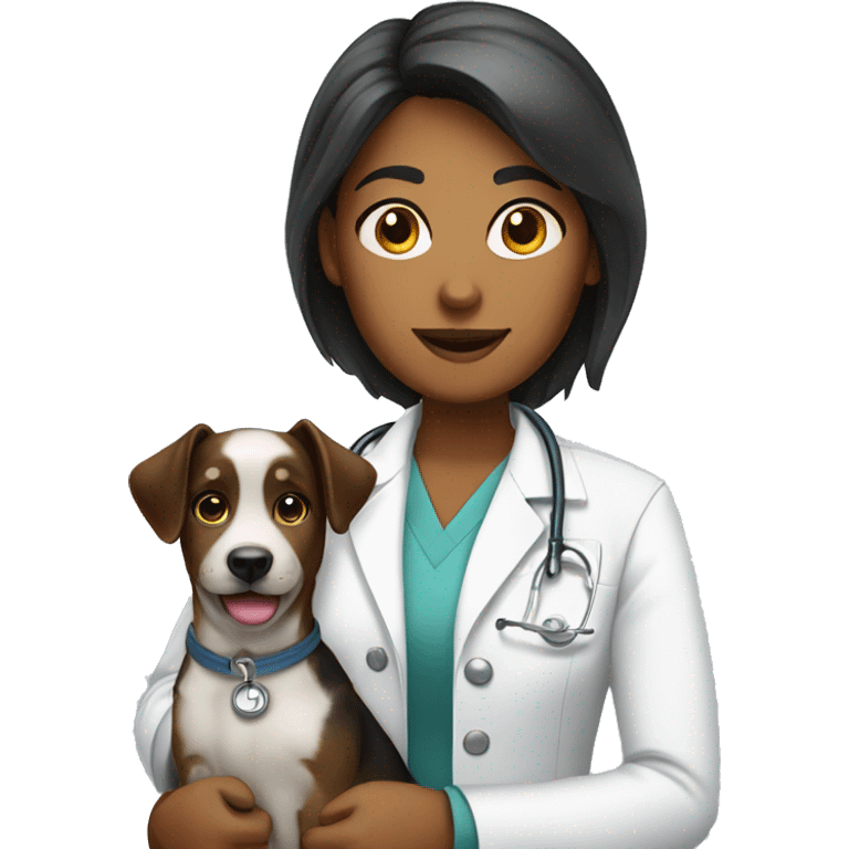 Veterinarian girl wth dog emoji