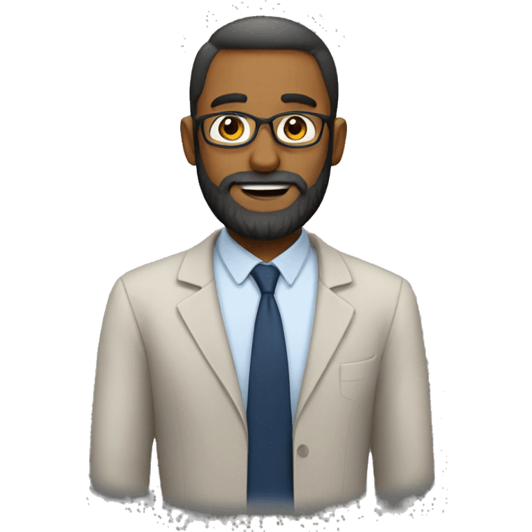 A teacher with a beard emoji