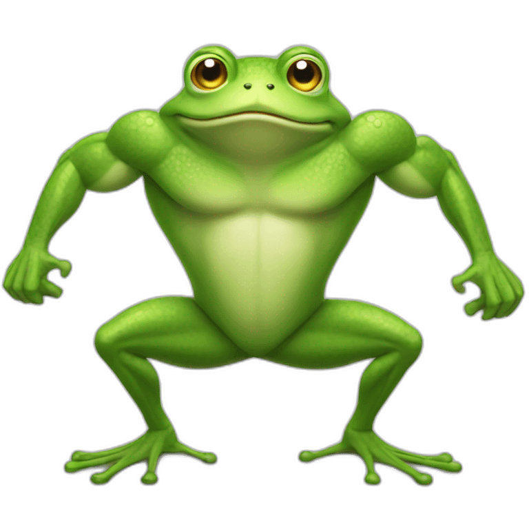 frog flexing leg muscle emoji