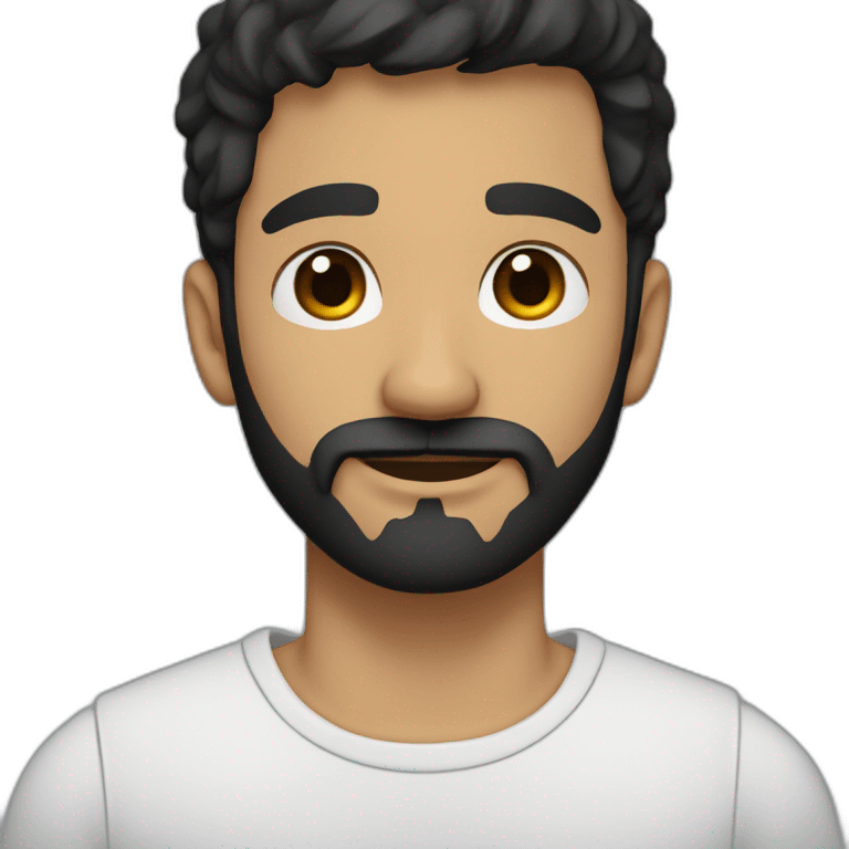 a spanish guy with a black earing and black short hair and black beard emoji