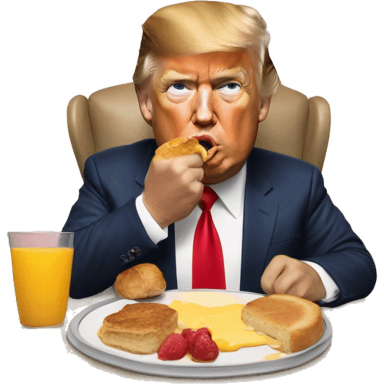 Donal trump eating breakfast emoji