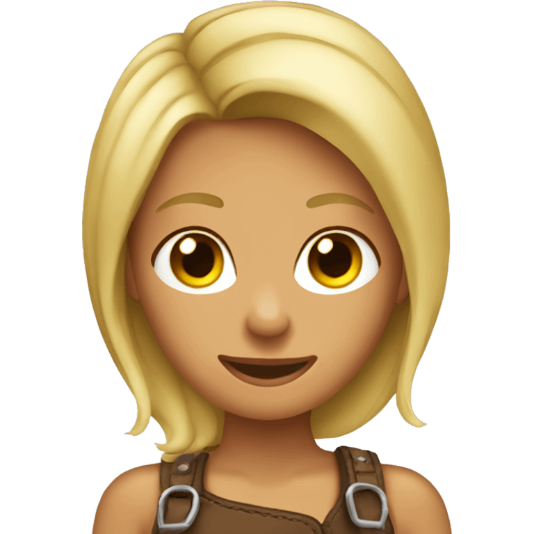 Blonde tanned girl on a horse emoji