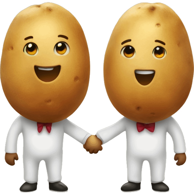 two potato holding hands emoji