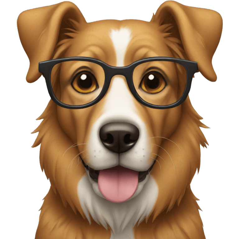 A dog wearing glasses emoji