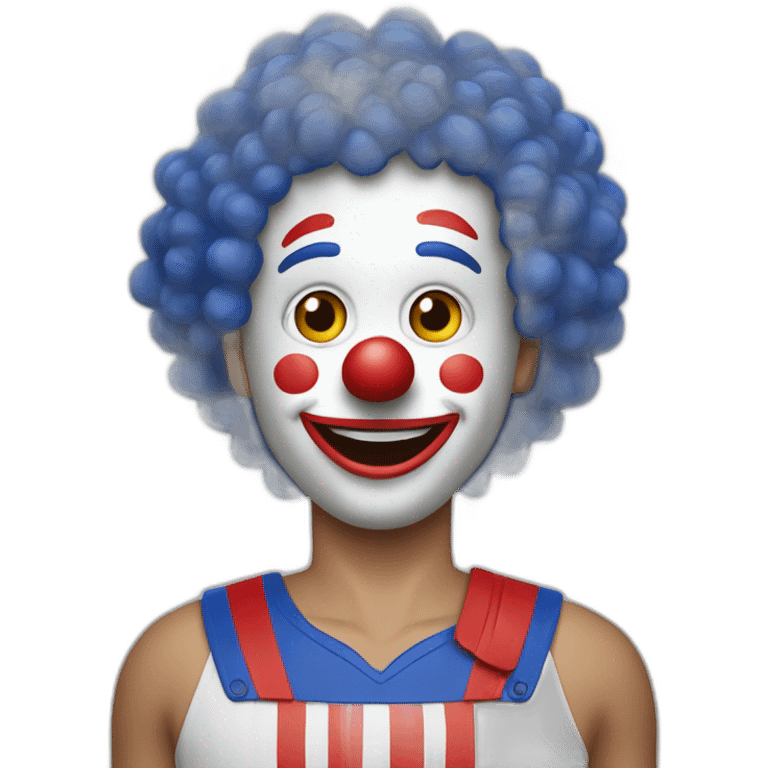 Un clown avec le maillot de la France emoji