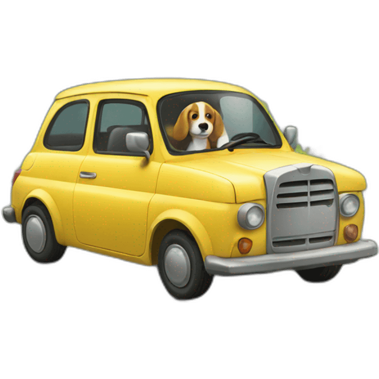 Car with dog emoji