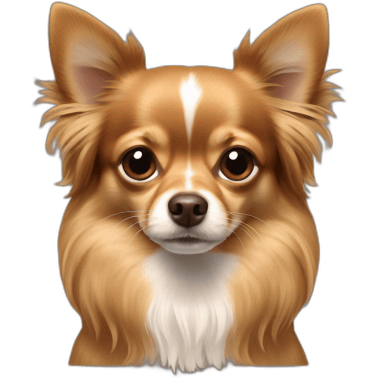 long haired chihuahua brown emoji