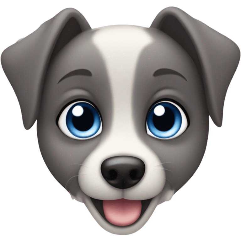 "Design a cute blue puppy face emoji with pointy ears, big eyes, a friendly smile, and dark eye spots. Keep it simple, colorful, and cheerful to capture Bluey's fun and charm!"






 emoji