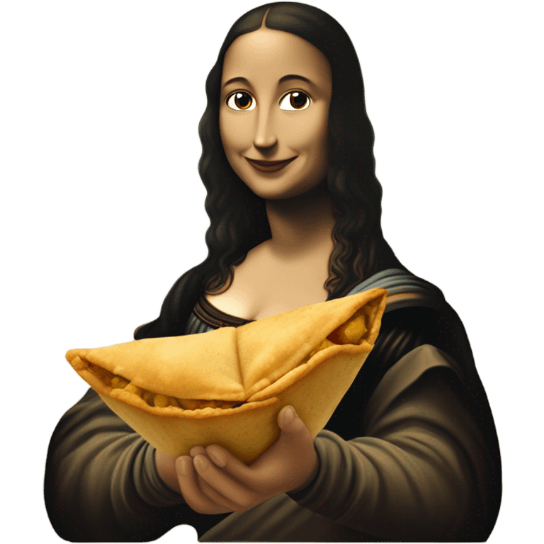 mona lisa eating samosa emoji