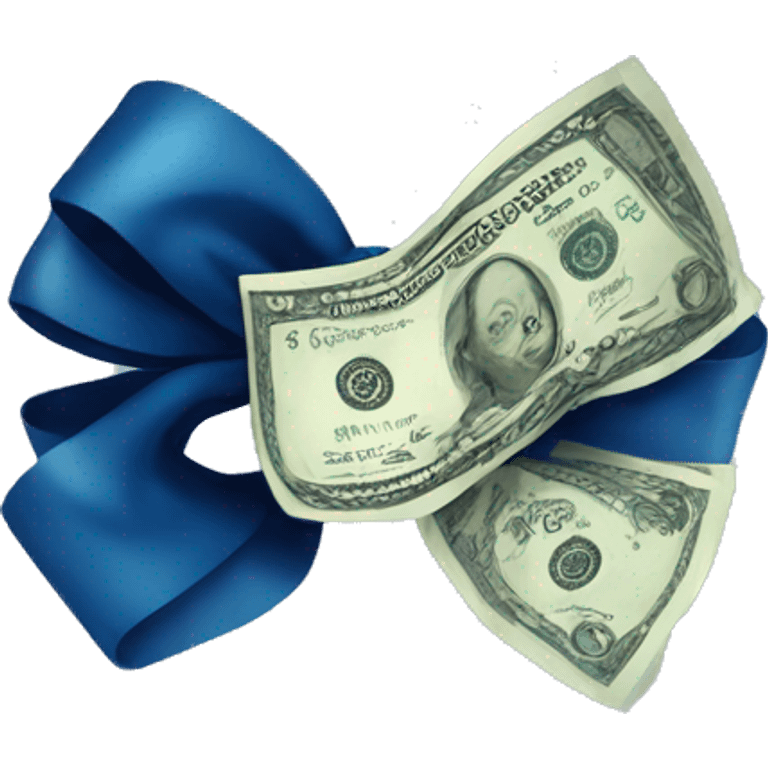  money with dark blue bow emoji