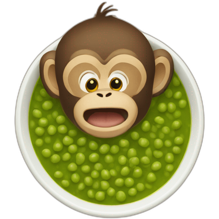 monkey coming out of the split pea soup emoji