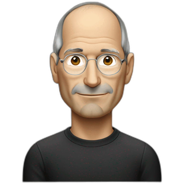 steve jobs using an iphone emoji