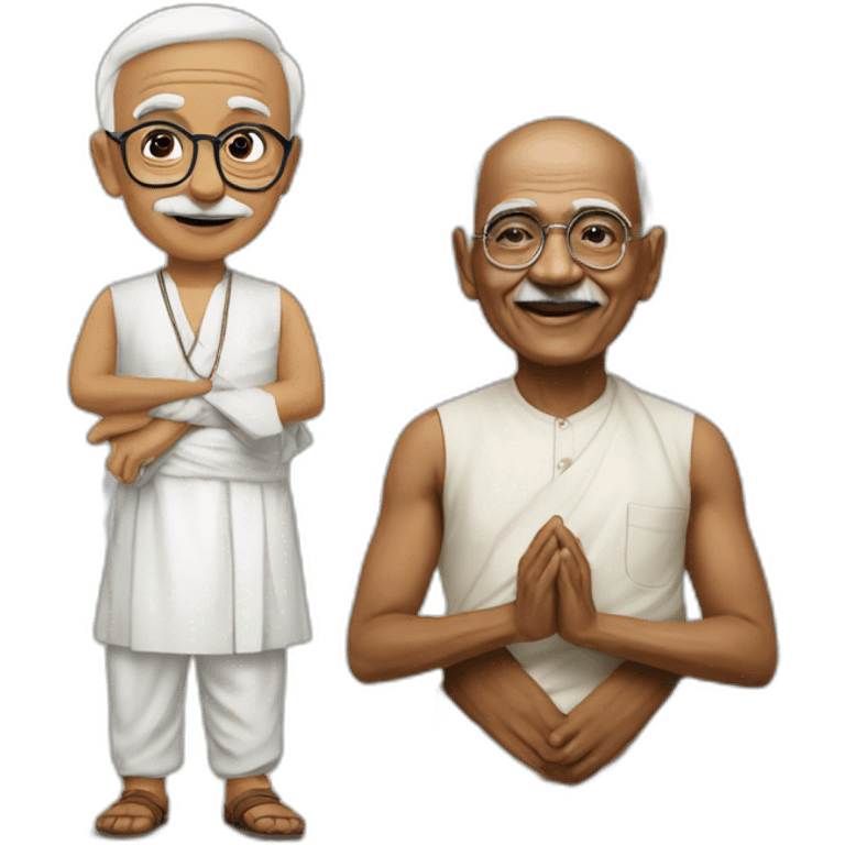 Modji with Ghandi ji emoji