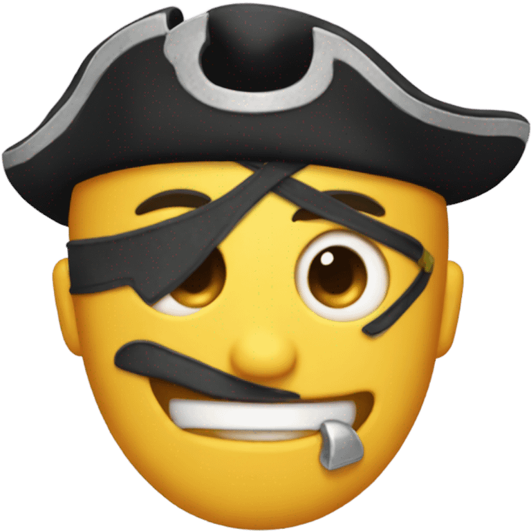 Emoji with pirate eye patch smiling emoji