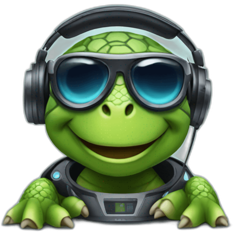 DJ turtle emoji