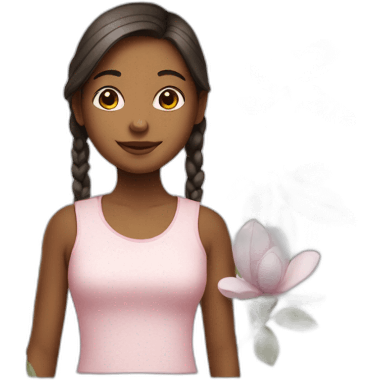 girl with magnolia emoji