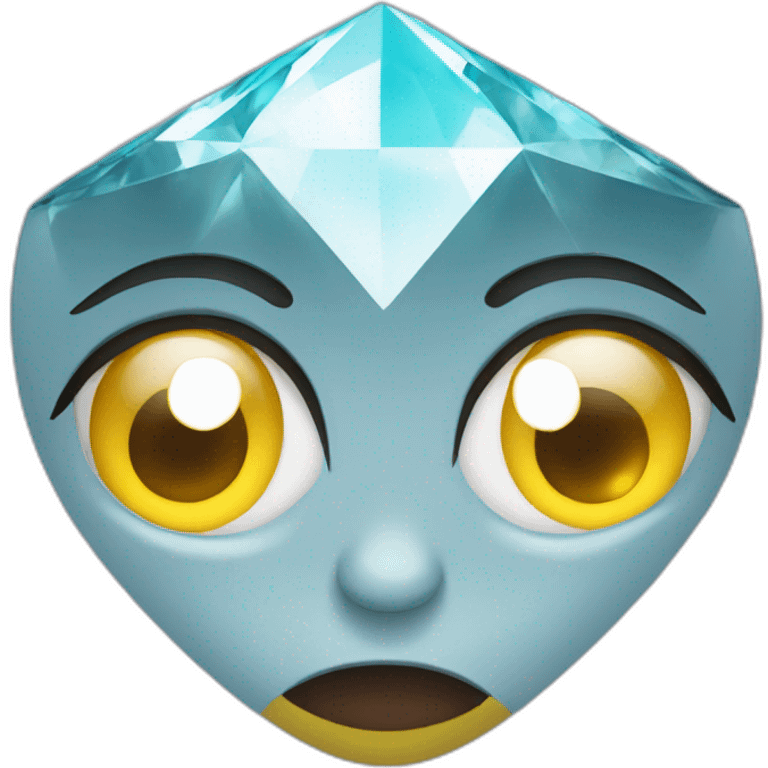 a living diamond with eyes shows a heart with its hands emoji