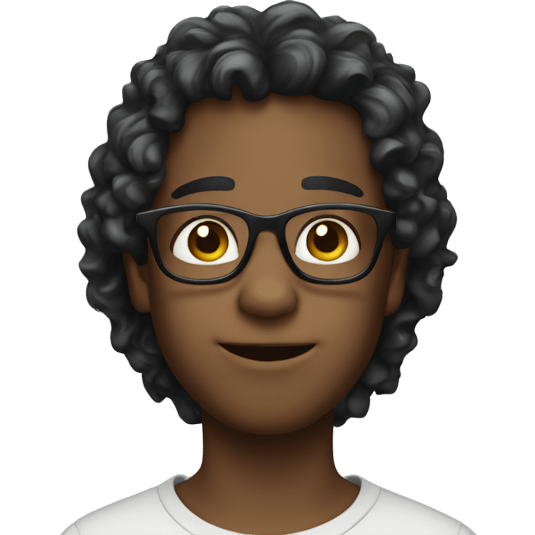 a boy with kinda wavy hair wearing glasses  emoji