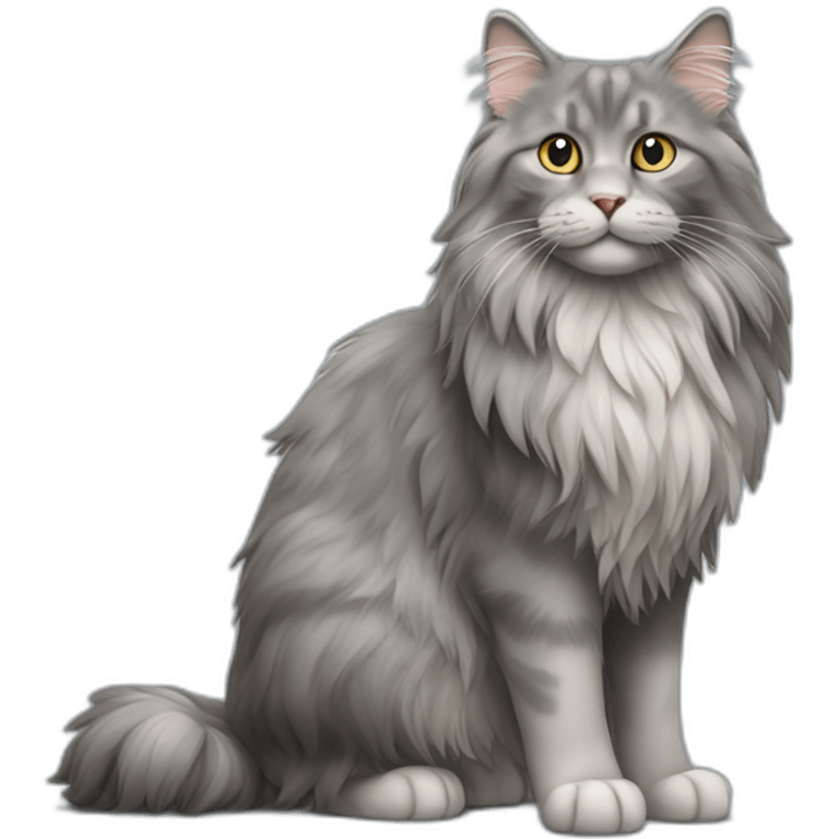 grey norwegian forest cat emoji