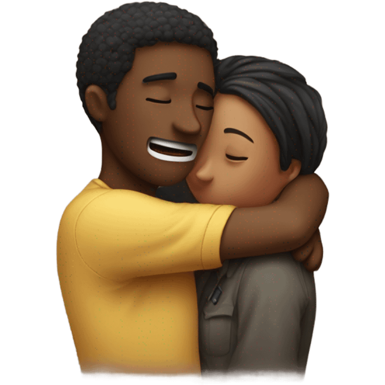 people hugging but one makes a sign of silence emoji