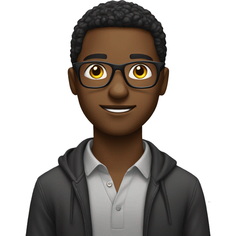 a young black guy wearing eyeglasses in action emoji