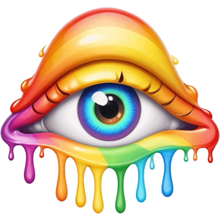 melted surreal rainbow eye emoji