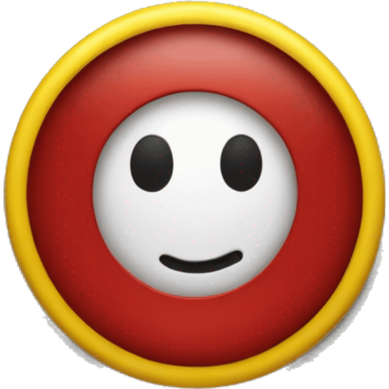 A wavy black and red rectangle with a yellow circle in the middle emoji