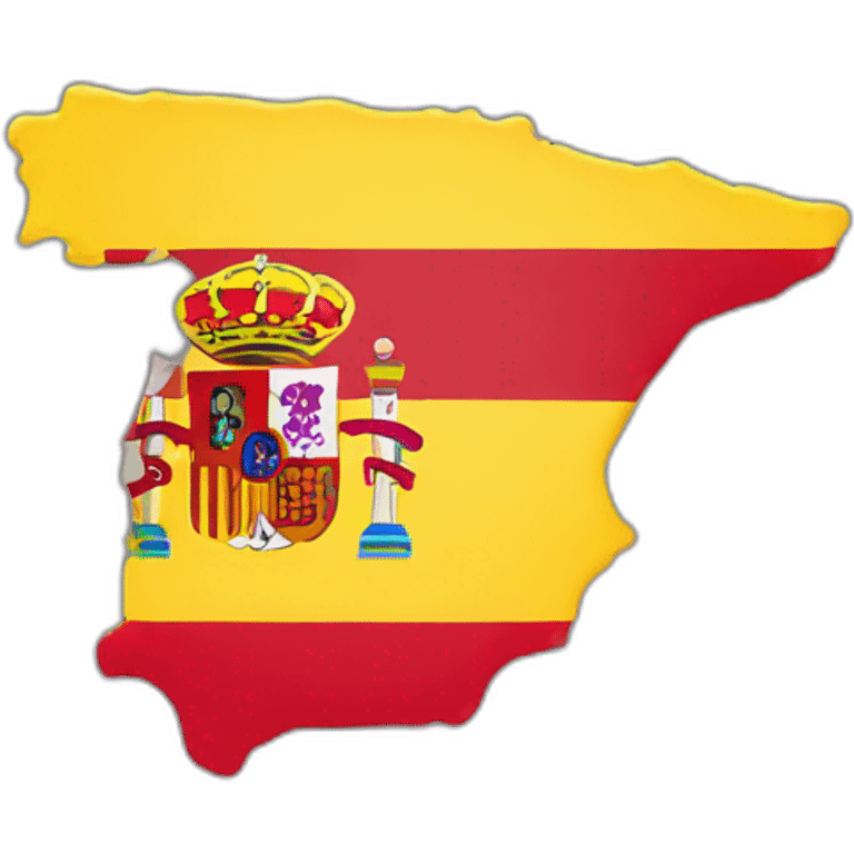 Spanish map with flag colors red and yellow horizontal emoji