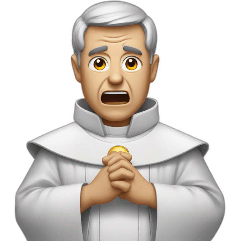 a priest that looks angry and shouting emoji