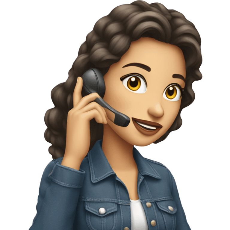 A beautiful girl on phone call emoji