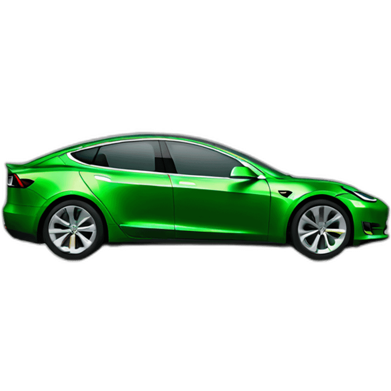 Green Tesla car emoji