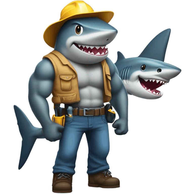 Muscly tradie thug shark emoji