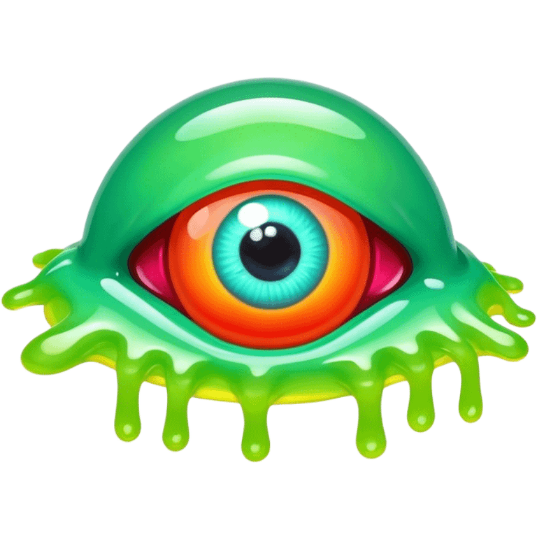 gummy neon melting eyeball emoji