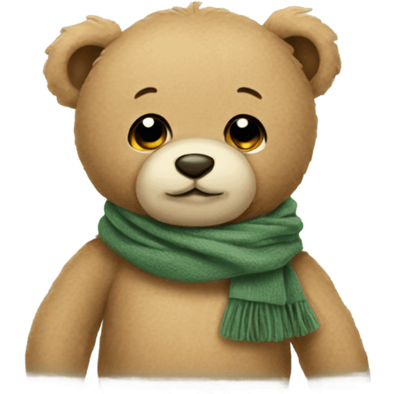 Teddy wearing sage green Scarf emoji